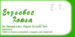 erzsebet kopsa business card